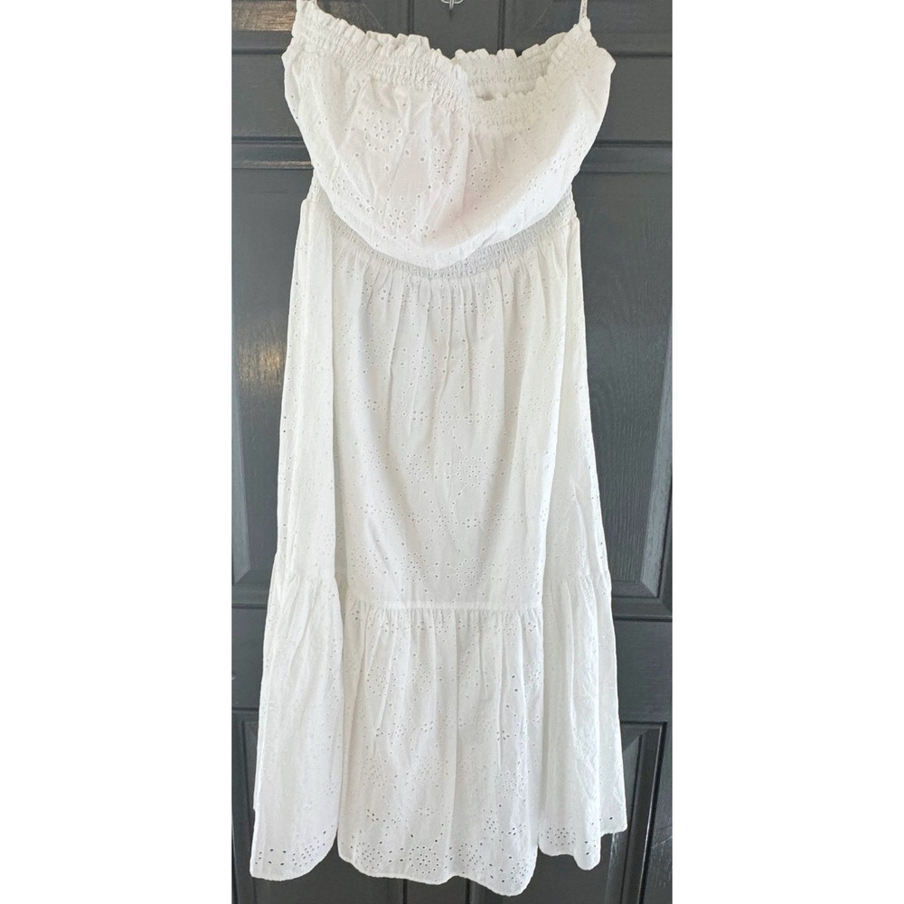 NWT Cotton Lilly Pulitzer Nicole White Eyelet Strapless Dress XL Cottagecore